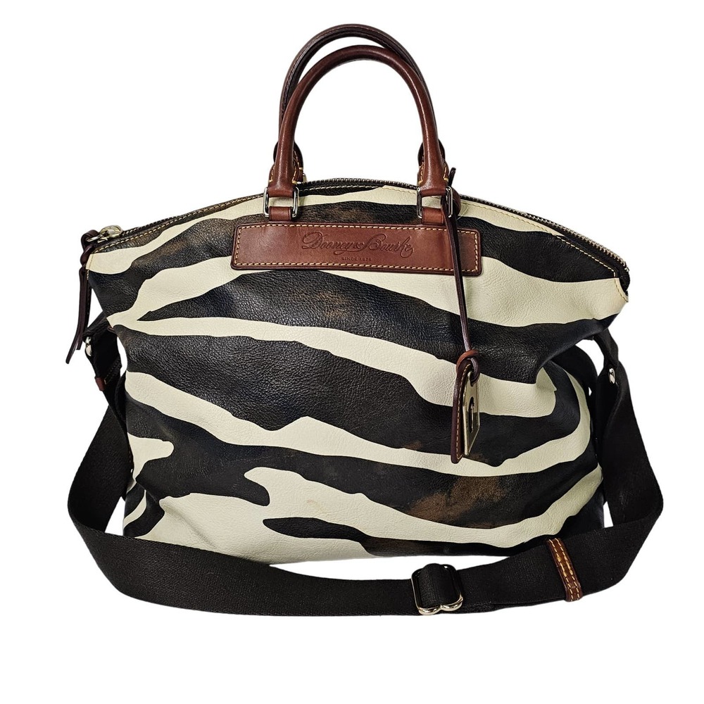 Dooney & Bourke Purse Genuine Leather Hand Carry or Shoulder Bag Zebra Print